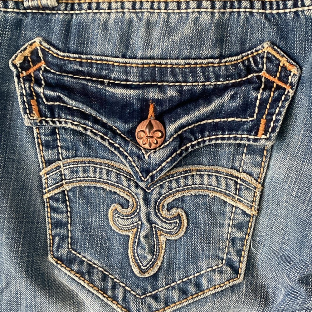 Vintage men’s Rock Revival denim Mick boot cut jeans size 36x30 - Picture 6 of 15
